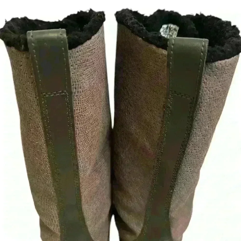 Sorel Women's Tivoli Boot Waterproof Snow Winter Gray Leather Mid Lace Up Size 7